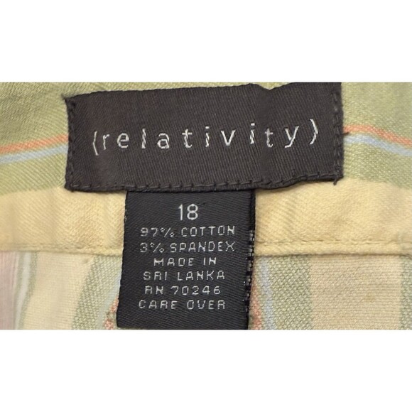 Relativity Women’s Size 18 Pants Seedling Stripe Stretch Cotton Wide Leg Pastel - Picture 6 of 9